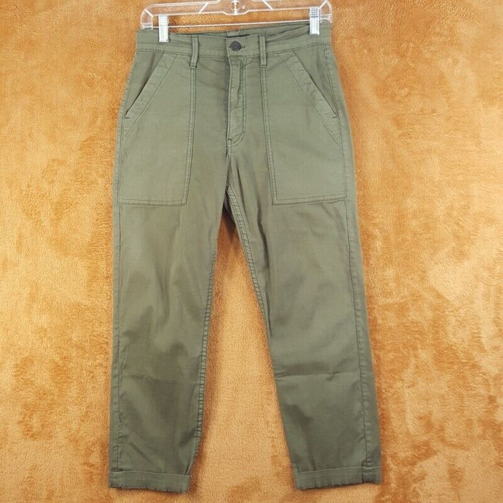 3x1 Womens Pants Size 24 Green Tapered Chino Crop Stretch Pockets SABINE Moss